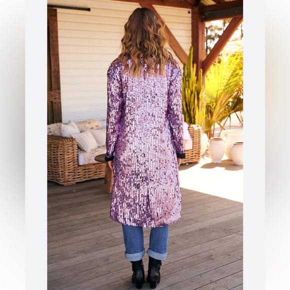 NWT Free People Purple Ella Sequin Duster - Picture 4 of 10
